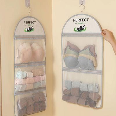 Panda Zipper Hanging Organizer: Multi-layer Mesh Bag for Underwear, Panties, and Socks