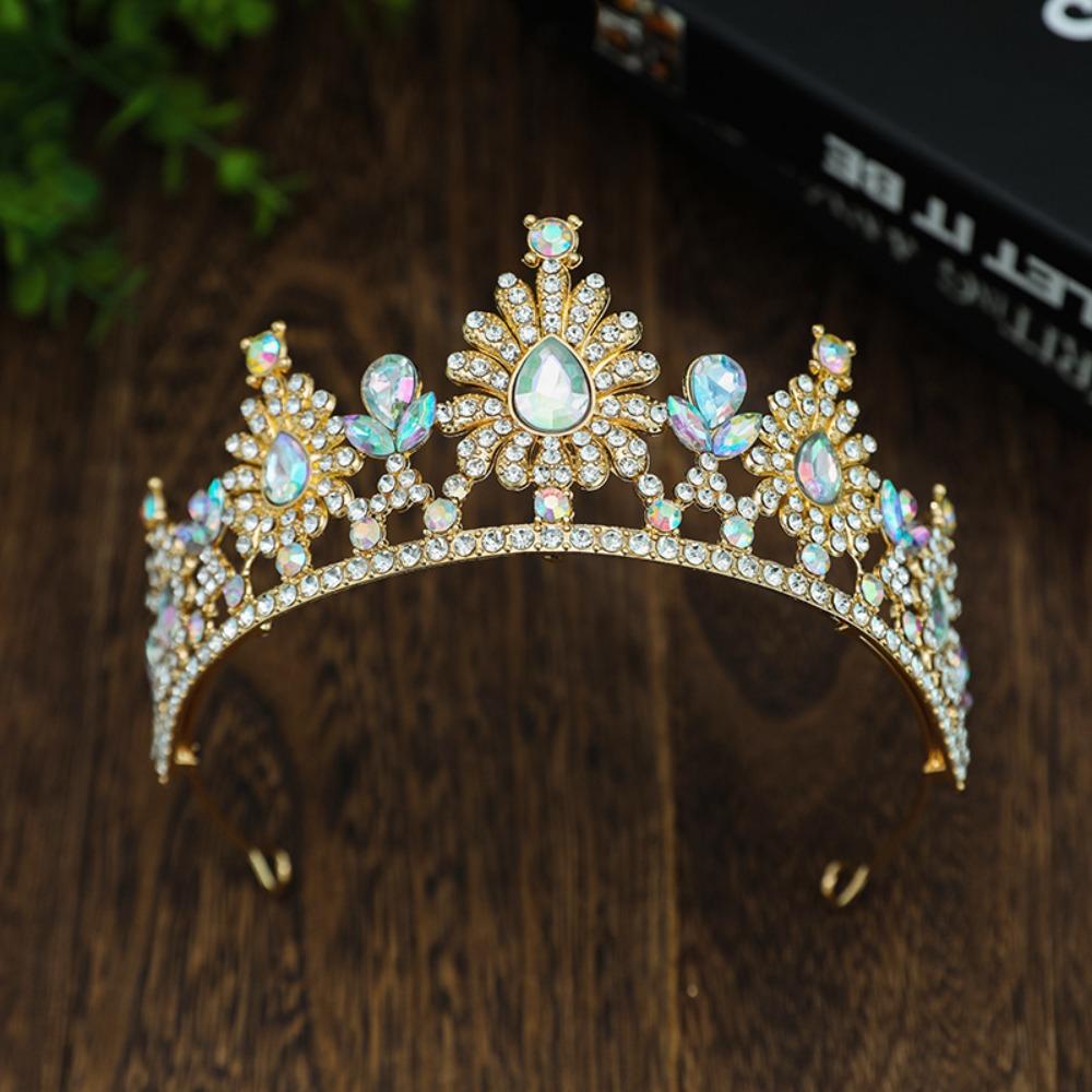 Multicolor Bridal Crown Luxury Queen Princess Tiara Baroque Pageant Crown Hair Dress Accessories