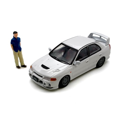 BM Creations Mitsubishi Lancer Evolution IV Custom ID White Figure Included 1/64 Scale Model Kit 64B0095
