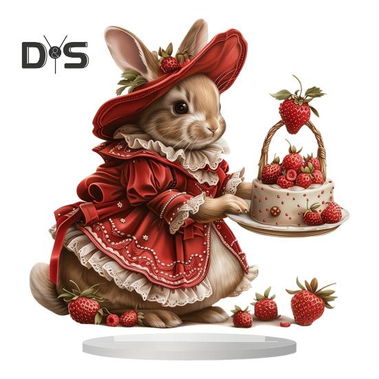 

2D акриловый кролик, украшение, мультяшный кролик, табличка на стол, декор для рабочего стола, центральный элемент для многоярусного подноса, каминная полка, украшение для вечеринки Rabbit