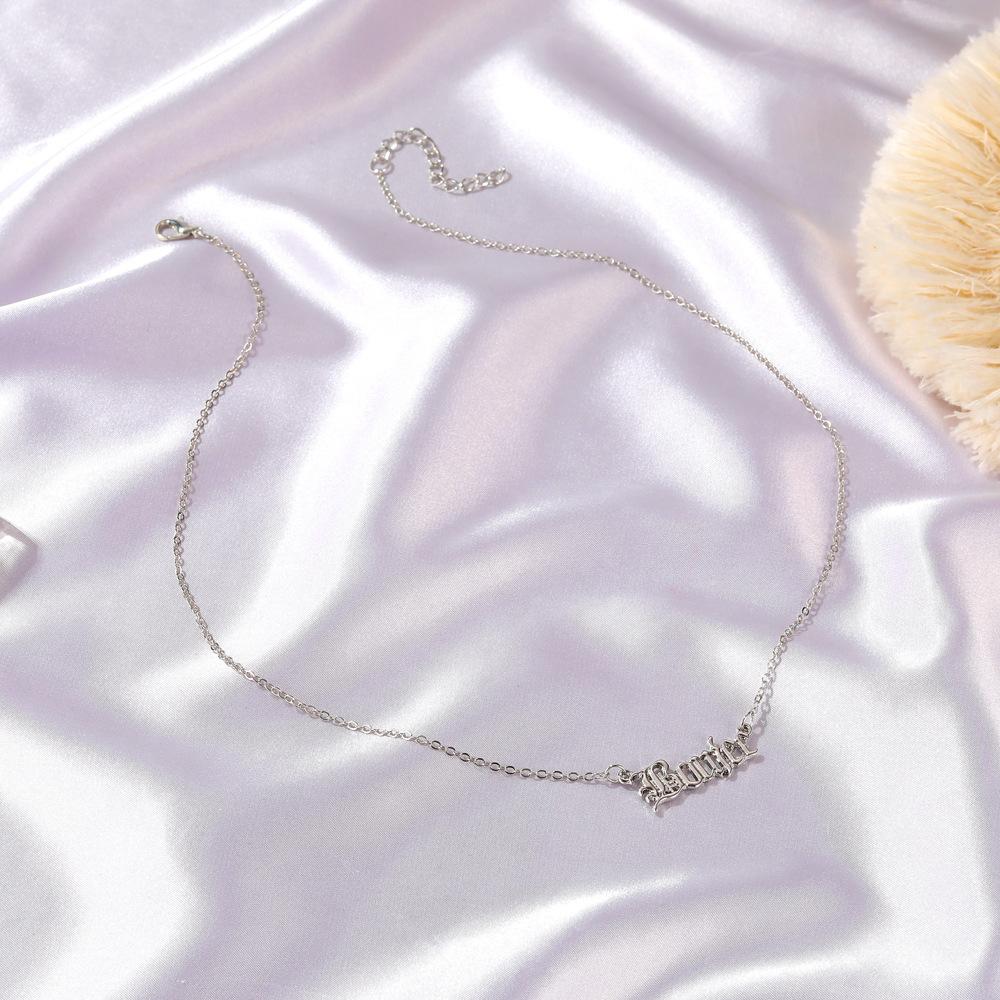 

2026 Мода Креативное Письмо Babygirl Английская Буква Ожерелье Женское Простое Личность Панк Подвеска Оптом