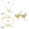Fashionable Bowknot Necklace Jewelry Titanium Steel Bowknot Earrings Bracelet Neckchain Charm for Women Jewelry Gift