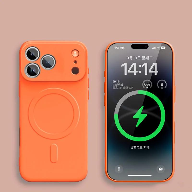 For iPhone 17 Pro Max 17 Air 17Pro Case Magnetic Cover for Mag-safe Liquid Silicone Velvet Lining All-round Camera Protect Shell