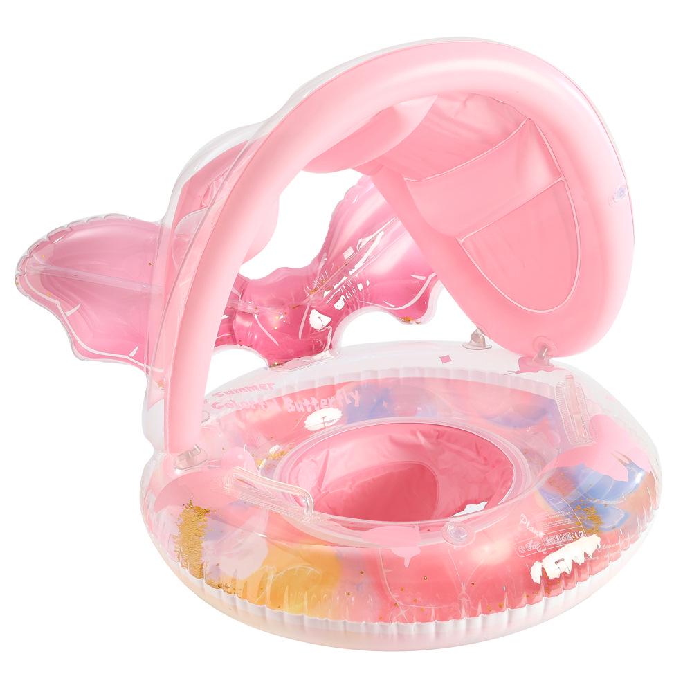 Xiao Lv Inflatable Baby Swim Ring with Removable Sunshade Canopy