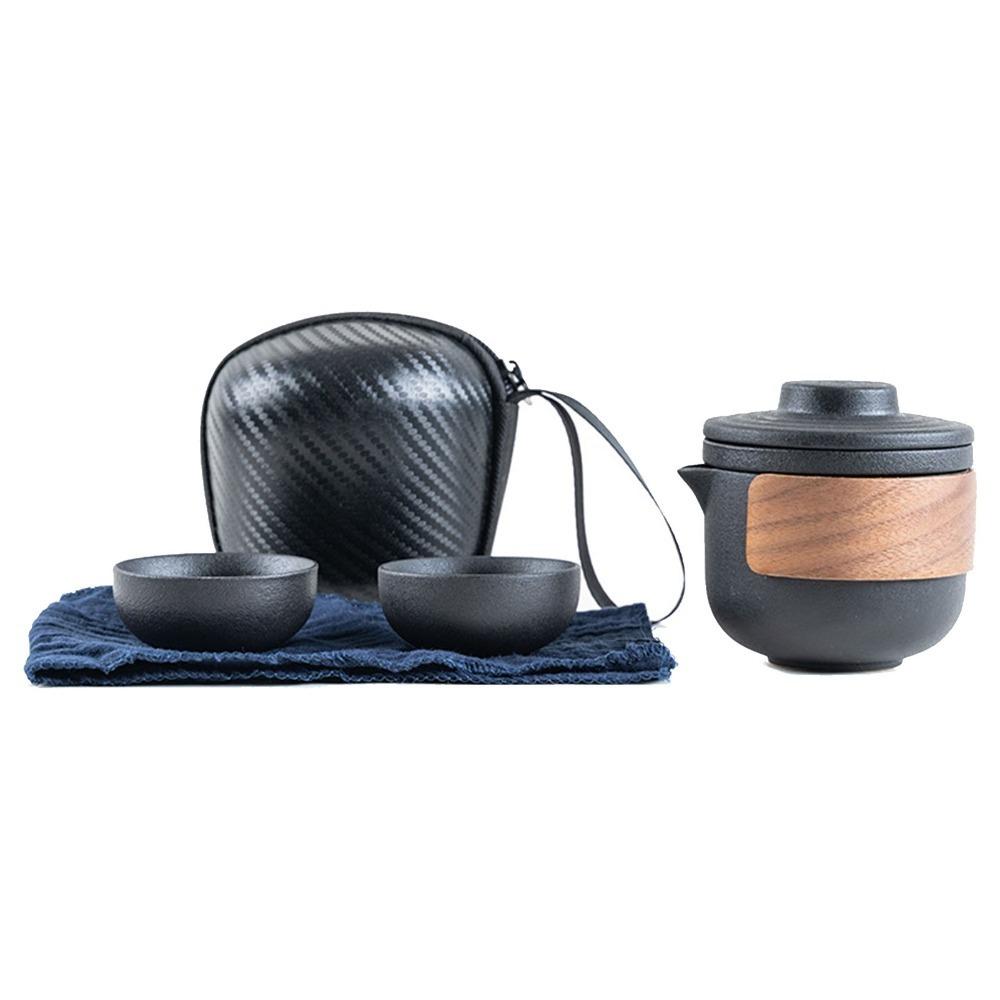 Durable Anti Burn Travel Tea Set Mini With Storage Bag Ceramic Teapot Portable Chinese Gongfu Tea Set Camping