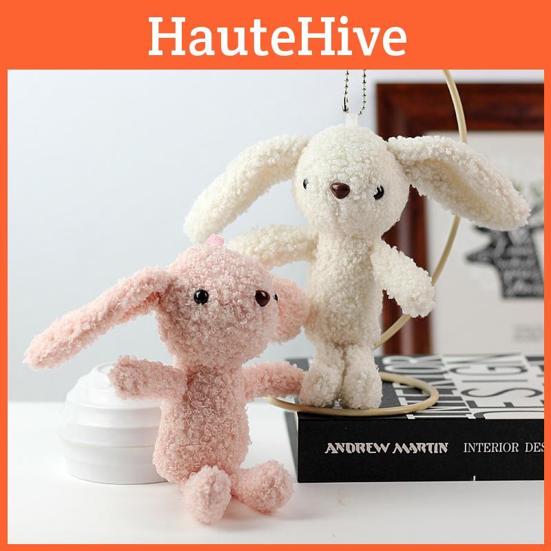 Adorable Plush Bunny Keychain Soft Teddy Fur Rabbit Doll For Girls Backpack