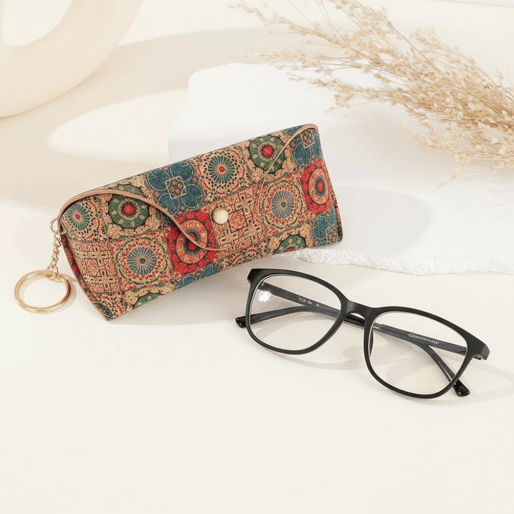 Fashion Retro Print Eyeglasses Box Lightweight Pressure-Resistant Keychain Sunglasses Case Buckle Glasses Case Men