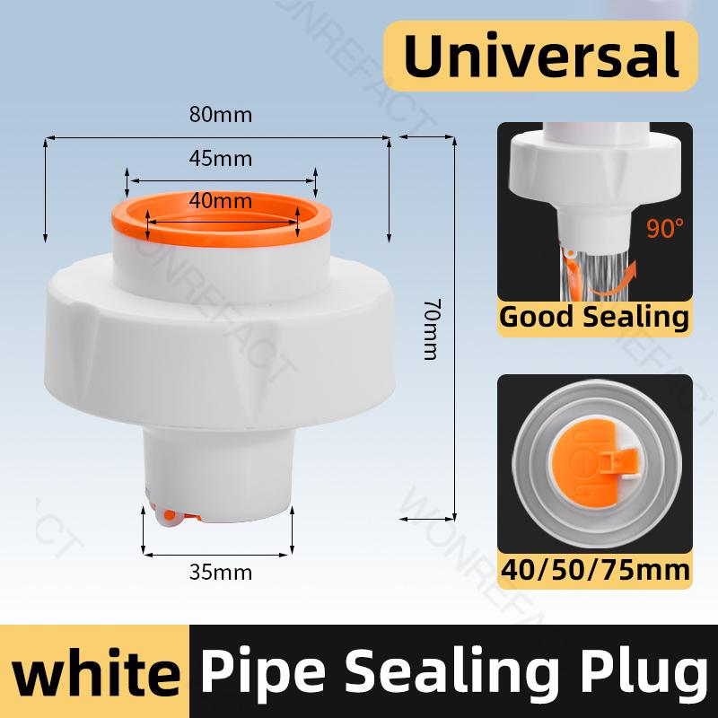 Pipe Odor-proof Sealing Plug Cover Kitchen Bathroom Sink Sewer Pipe Sealing Plug Drainage Pipe Spill-proof and Insect-proof Univ белый