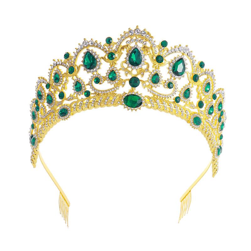 Bridal Crown Alloy Rhinestone Headband Prom Party Performance Headwear Wedding Crystal Crown Anti-Slip Comb Headwear New
