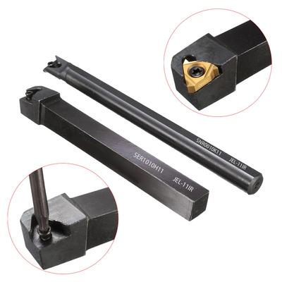 SER1010H11/SNR0010K11 Lathe Inner Thrding Turning Tool Holder + 2Pcs Carbide Inserts + 2 Wrenches