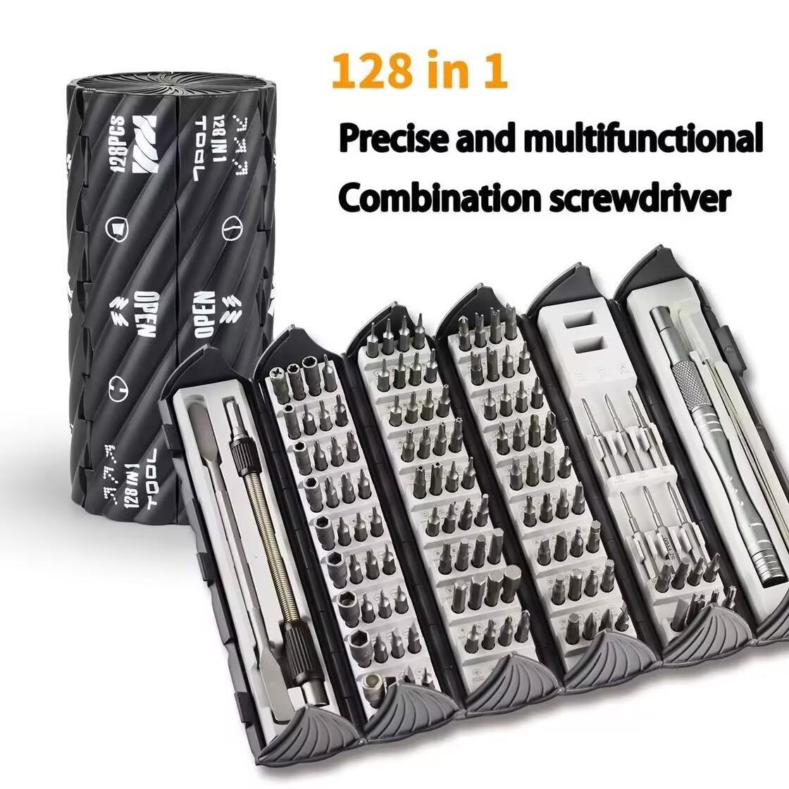 Precision 128-in-1 Alloy Steel Screwdriver Set for Electronics and Mobile Repair