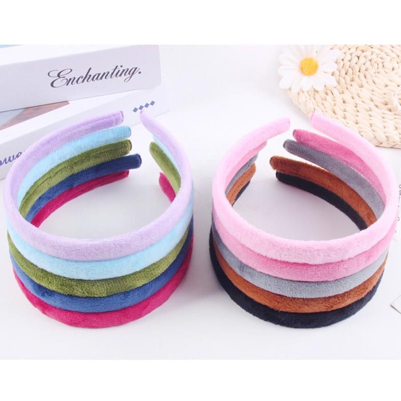 Candy Colorful Winter Elastic Plain Hair Bands Hard Hair Hoop Crown Tiara Base Crafting Accessories for Women Girls