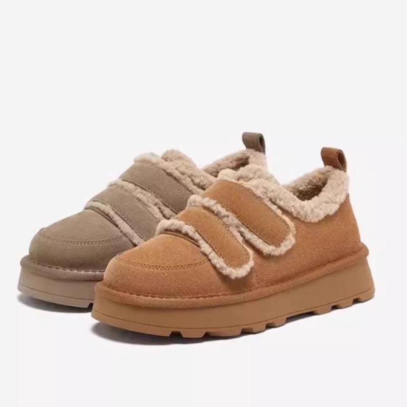 Fashion Women's Flat Snow Boots Winter New Round Head Suede Thick Soles Soft Soles Anti-slip Wear-resistant Low-top Shoes