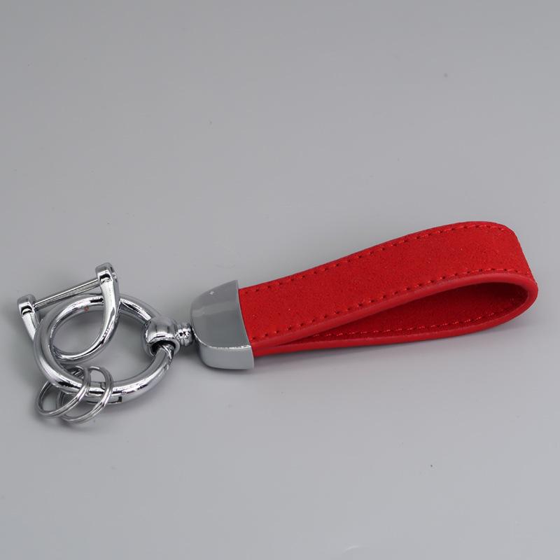 Customizable Microfiber Suede Car Keychain - Laser Engraved Logo Gift