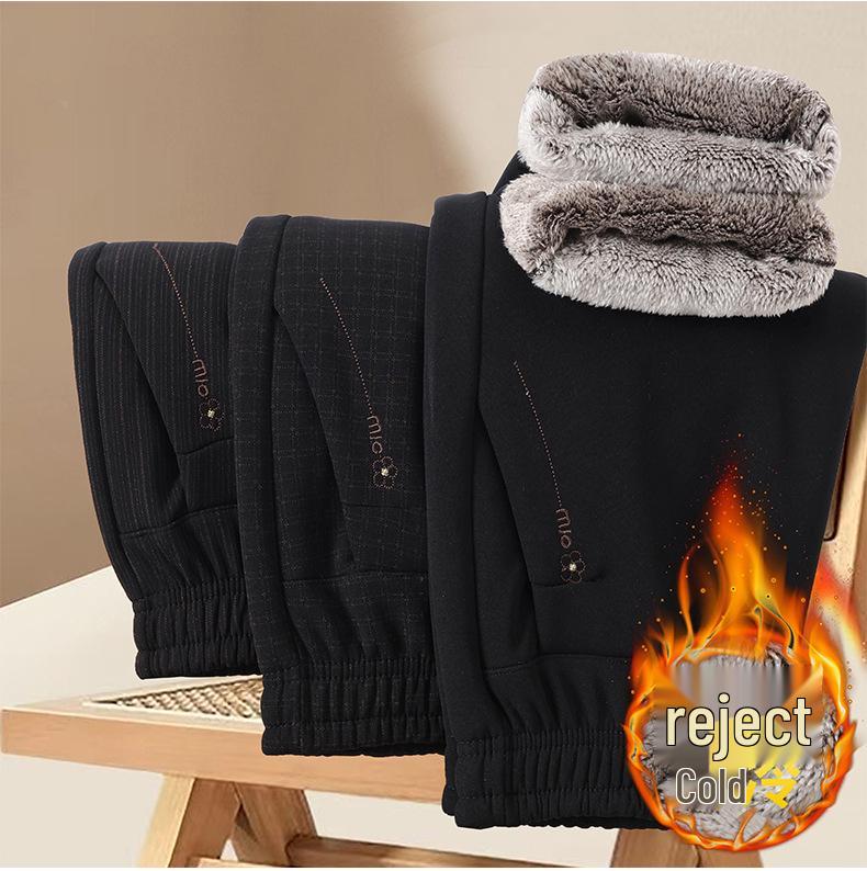 Mom's Corduroy Pants: Velvet-Thickened, Middle-Aged & Elderly Casual Straight Cotton Pants for Autumn/Winter