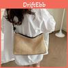 Large Capacity Stylish Summer Women's Woven Tote Bag For Beach Travel With Nylon Liner
