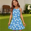 Abito Estivo Casual da Bambina con Scollo Rotondo, Monocolore e Senza Maniche