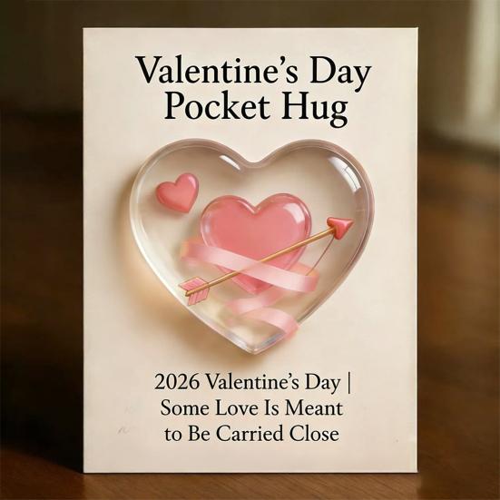 Valentinstag Taschenumarmung Mini Herzförmiger Taschenumarmungs-Token mit Grußkarte Erinnerungsgeschenke für Frauen Männer Ihn Sie