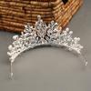 Corona di Perle Fatta a Mano Gioielli per Capelli da Sposa Tiara da Matrimonio Accessori per Capelli Bianco