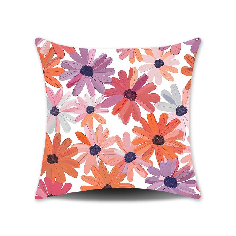 Natural Floral Print Throw Pillow Cover - Spring Design for Sofa, Bedroom, or Gift