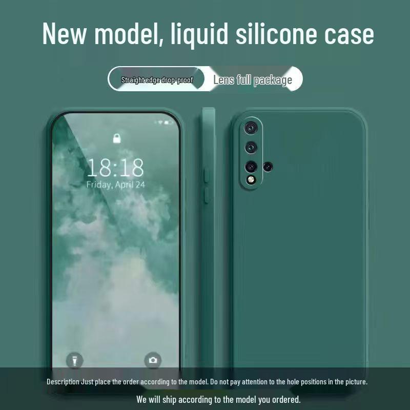 Huawei nova5Pro Liquid Silicone Protective Phone Case - Full Coverage, Drop Protection, Solid Color, Skin-Friendly Feel