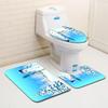 Christmas Bathroom Floor Mat Toilet Three-Piece Set