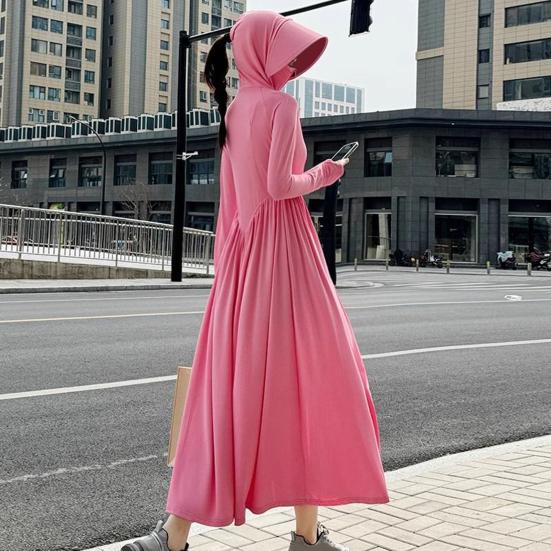 Sunscreen Jacket Women Loose Fit Full Body Sun Protection Clothing Solid Color Zipper Closure Versatile Outdoor Wear