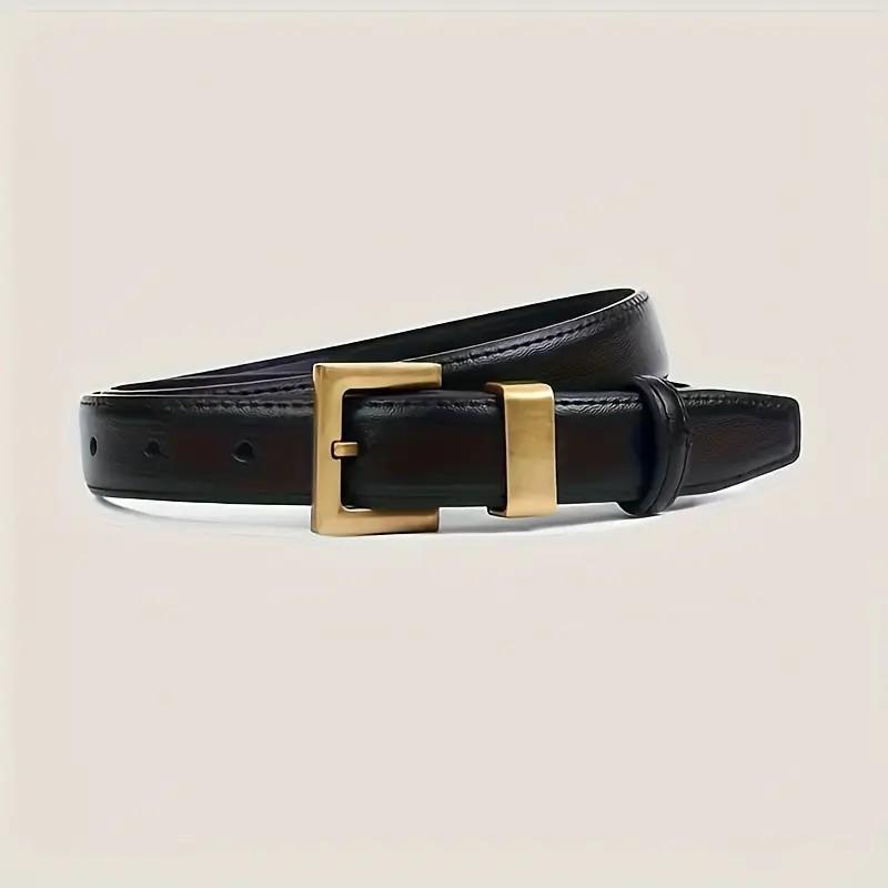 Fashion Women's High Quality Golden Buckle PU Leather Casual Belt Best Matching Dress Jeans Belts Women Accessory Designer Belt