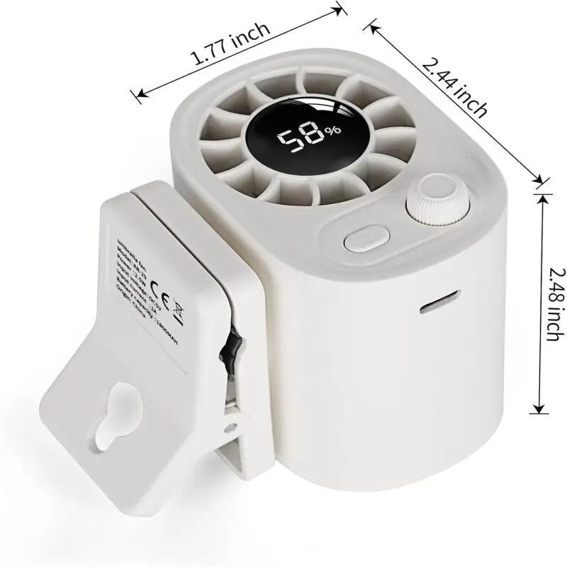 Clip-On Car Fan 360° Rotatable 100-Speed Portable Cooling Fan USB Rechargeable Lightweight Long Life for Car Home Office Outdoor Use