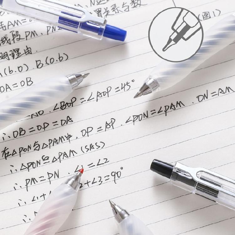 12PCS Quick Drying Retractable Gel Pen Ergonomic Silicone Grip 0.5MM Tip Gel Pen Office Writing Tool for Note Taking
