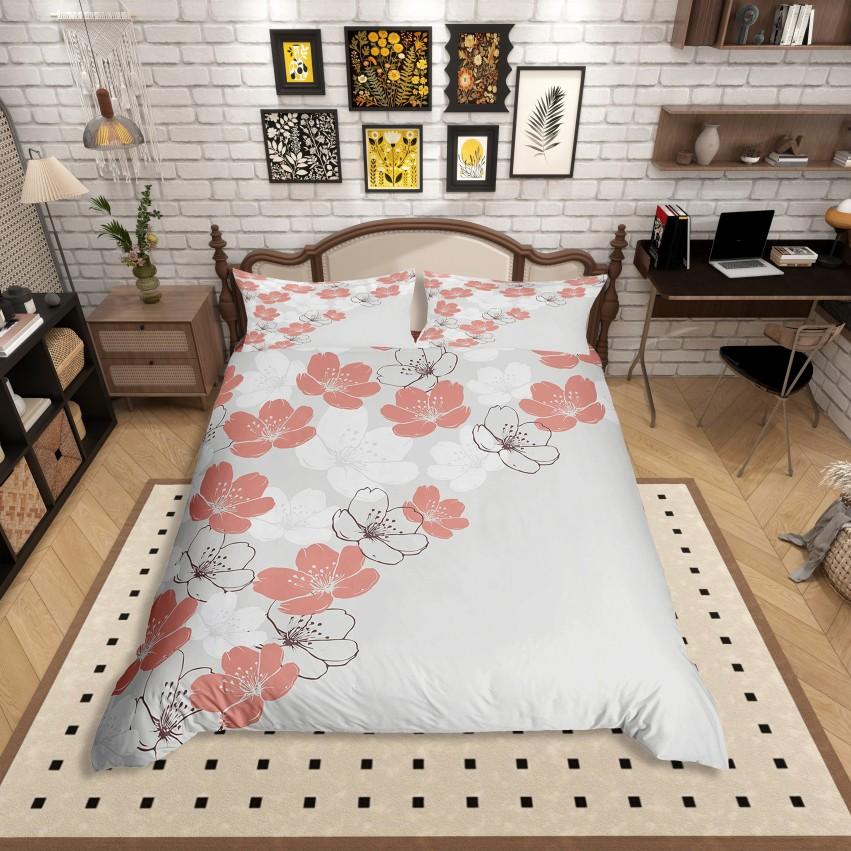 Homewish Cartoon Chic Flower Duvet Cover Set,Outer Space Planet Jungle Mushroom Bedding Set,Dreamy Stars Moon Bed Set