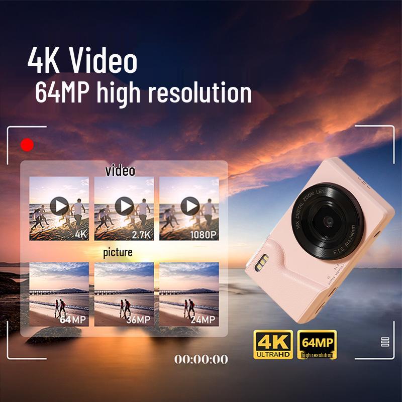 HD Mini Digital Camera for Students: Home & Selfie Camcorder