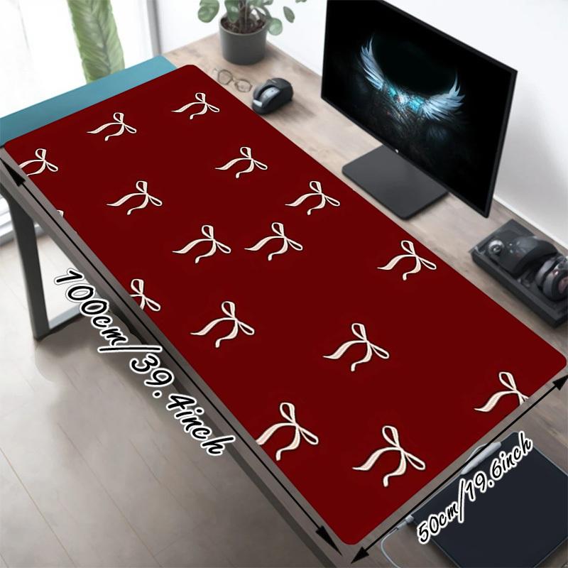 1PC Bow Ribbon Oversized Mouse Pad - Non-Slip Rubber Base Perfect for Office School Esports Home Decor Desk Mat 179A