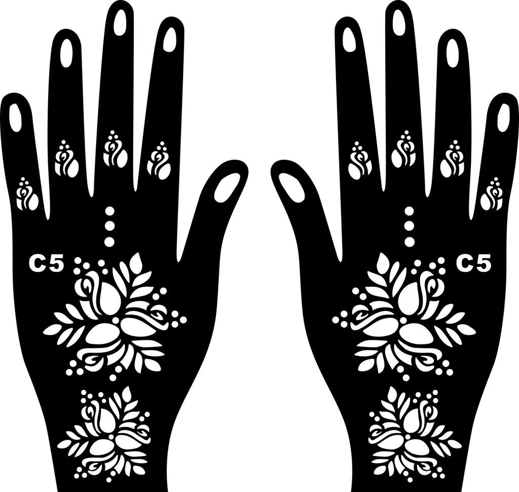 2025 Neues Professionelles Henna Schablone Temporäres Handtattoo Körperkunst Aufkleber Vorlage Hochzeit Werkzeug Blume Tattoo Schablone