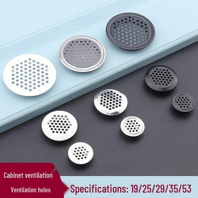 Round Black Stainless Steel Kitchen Vent Cover with White Breathable Mesh