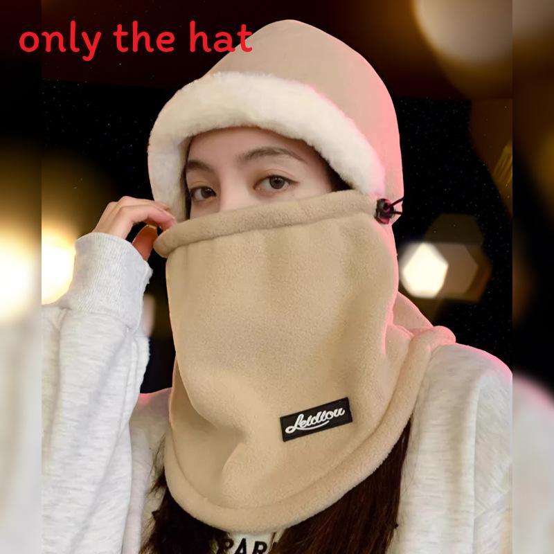 

Outdoor Warmth Hat For Women With Plush Lining And Ear Face Mask For Winter Cycling Khaki