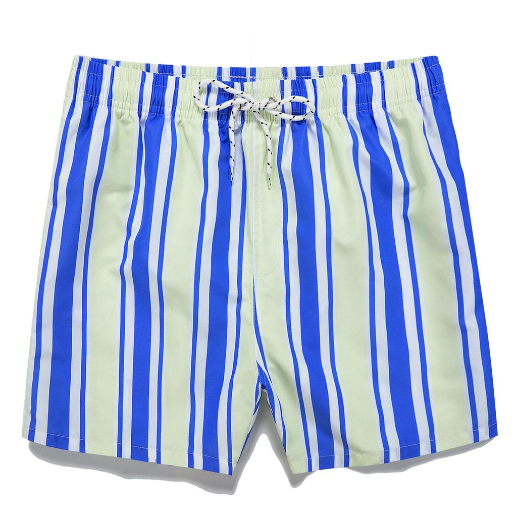 Pantaloni scurți de baie pentru bărbați, cu imprimeu de vacanță, cu uscare rapidă, cu plasă, anti-stingherință, pentru plajă