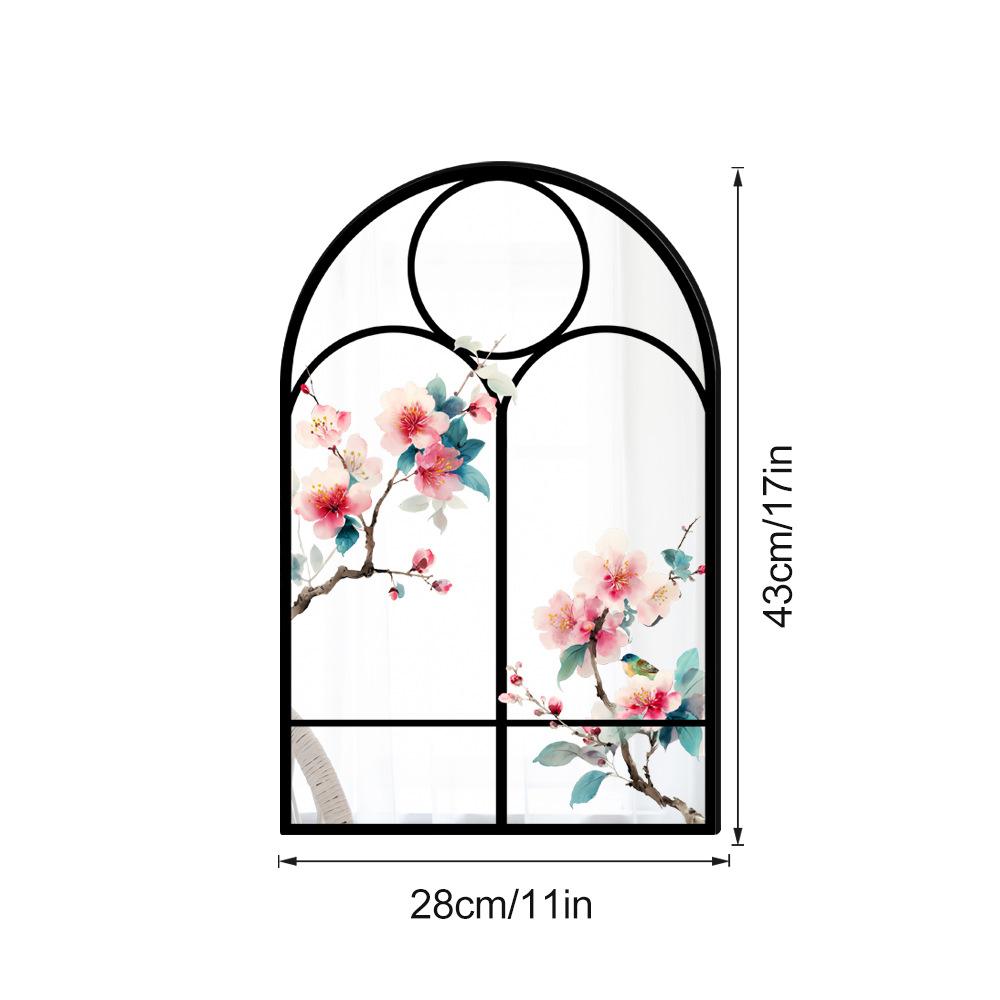 28x43cm Acrylic Arched Window Wall Mirror Wall Decorative Mirror Windowpane Arch Mirror for Bathroom Farmhouse Vanity Room Decor
