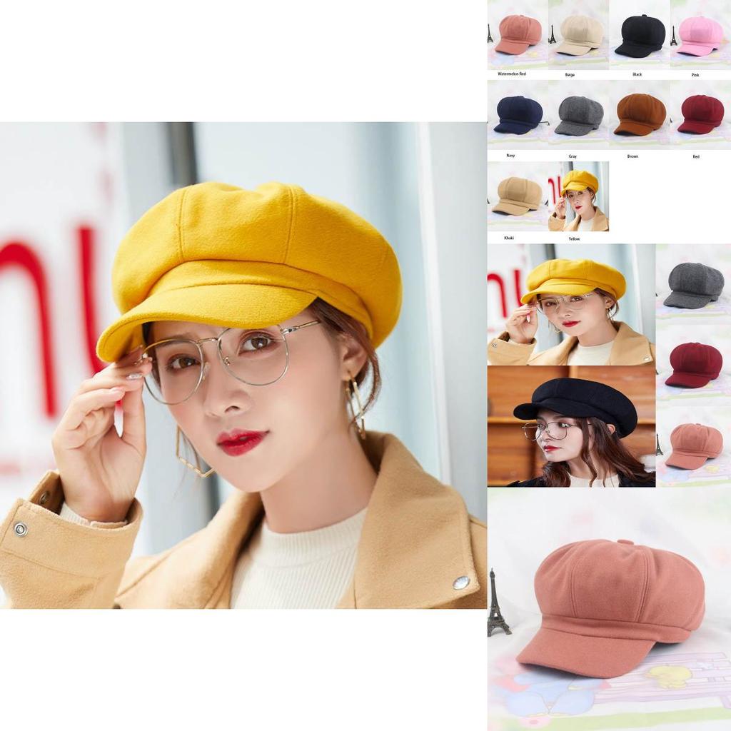 Elegant And Timeless Women Vintage Solid Wool Gatsby Newsboy Octagonal Hat For All Occasions