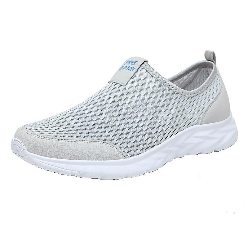 

Men s four seasons low-top fly-woven mesh shoes mesh light sneakers large size running shoes one pedal 48