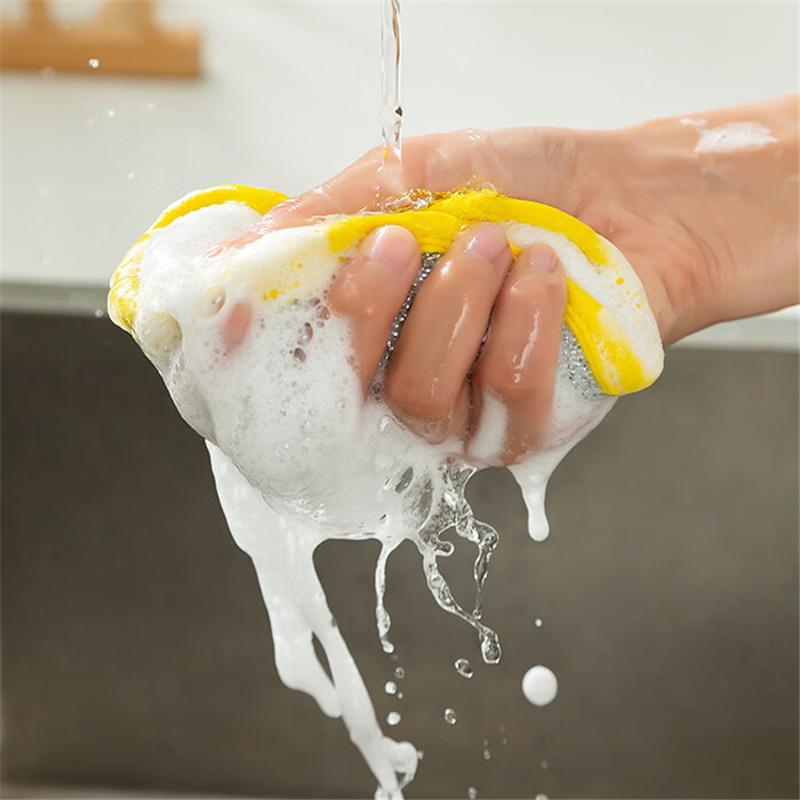 Double Side Dishwashing Sponge Household Cleaning Tools Kitchen Reusable Tableware Dish Washing Brush