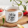 Life Begins After Coffee Print Mugs Creative Coffee Tea Drink Dessert Breakfast Milk Cup Enamel Mugs Handle Drinkware Best Gifts