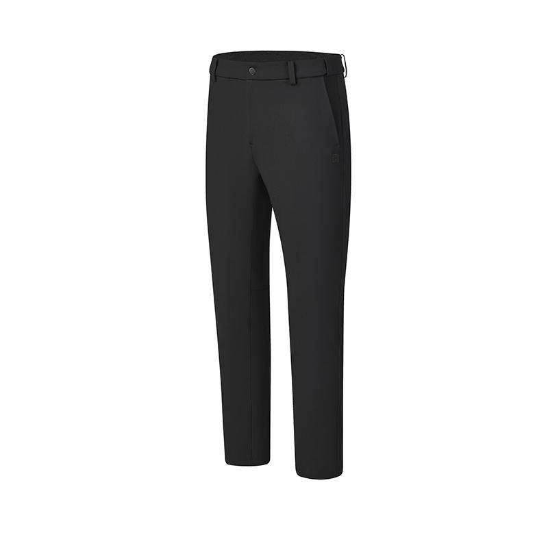 FILA Knit Pants Simple Solid Color Slim Fit Knitted Sports Pants Men Pants Deep-Black A11M441608FBK
