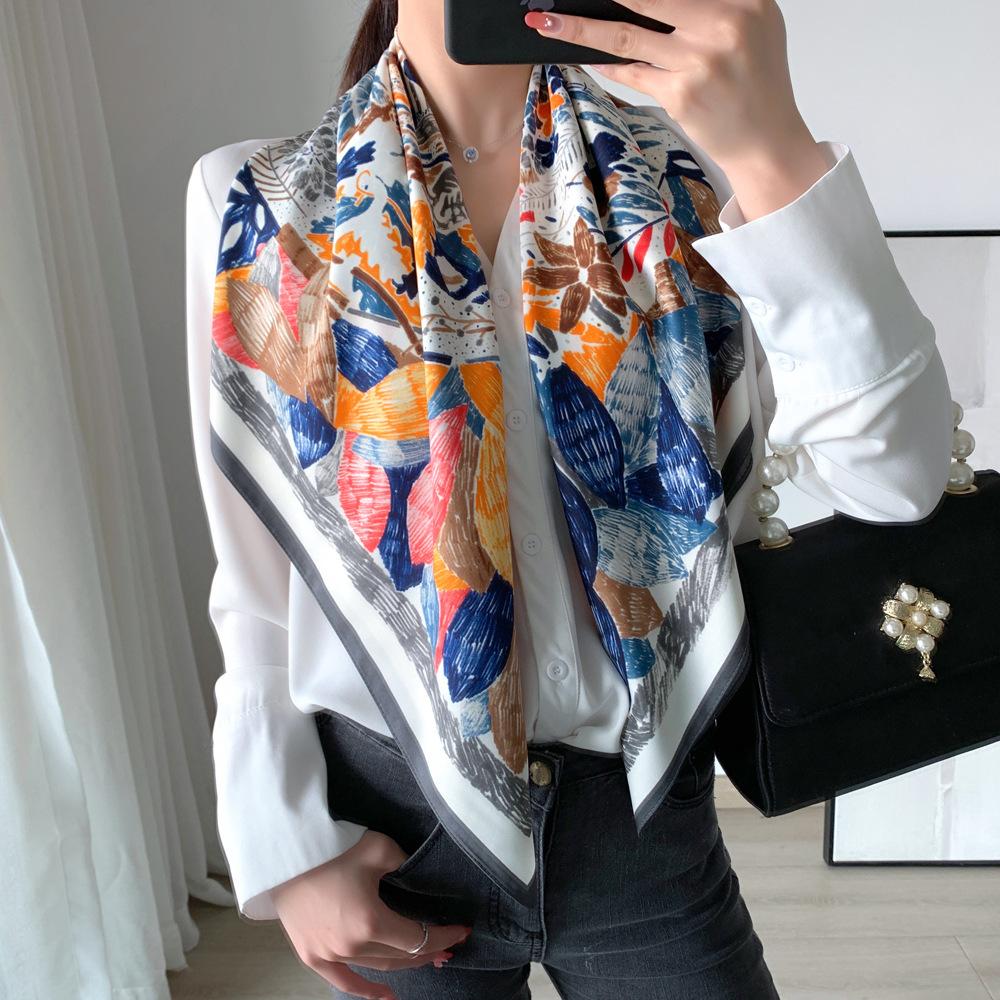 New Scarf Colorful Spots Temperament Trendy Breathable Shawl Scarf Twill Square Scarf