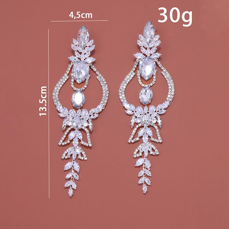 Geometric Earrings Exaggerated Rhinestone Earrings Bridal Vintage Accessories Women's Earrings