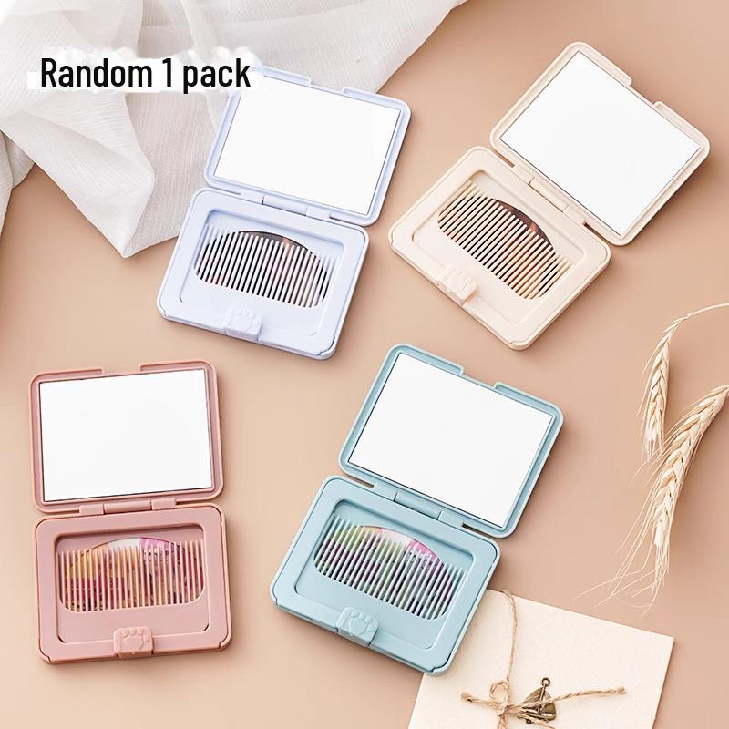 

Компактный складной набор из зеркала для макияжа и расчески