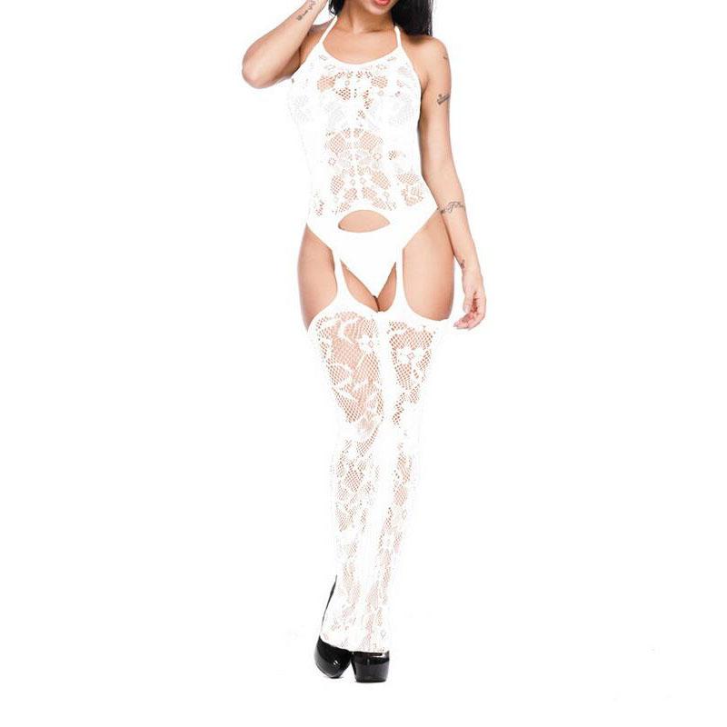 Women's Plus Size Sexy Lingerie Erotic Nightgowns Women's Lace Mesh Tights With Glove