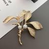 Women Brooch Flower Shape Rhinestone Retro Baroque Style Anti-slip Wear-resistant Suit Coat Collar Hat Scarf Decoration