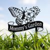 Metal Garden Memorial Sign Outdoor Yard Decoration Butterfly and Flowers Design Garden Stake for Lawn and Flower Bed Display