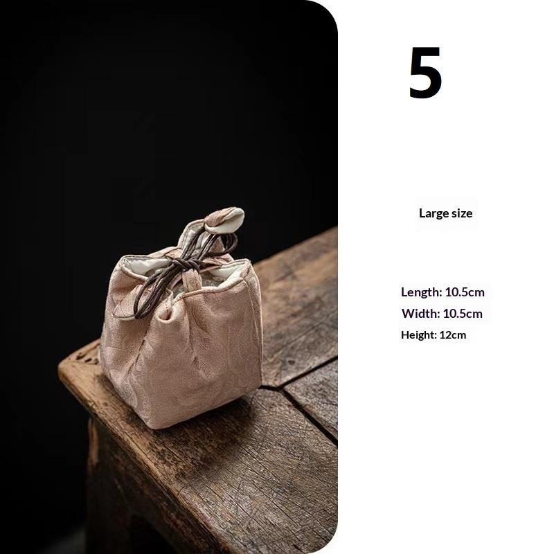 Tea Set Storage Bag Chinese Style Thickened Multi-Functional Teapot Cloth Pouch Protective Portable for Holiday Trips